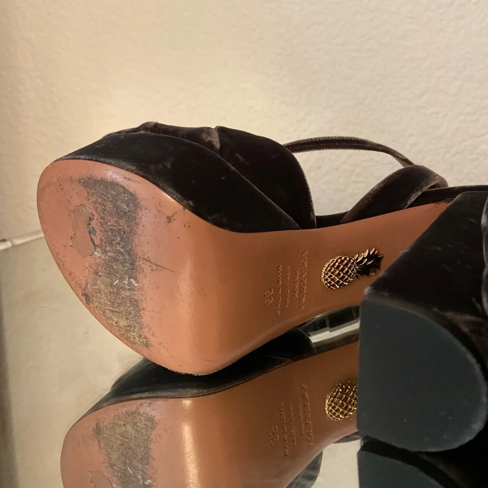 Like new AQUAZZURA Mira velvet Plateau 140 Pumps 39
